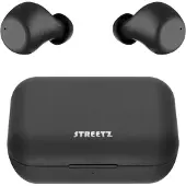 STREETZ TWS-110 Trådlösa Stereohörlurar In-Ear, Dubbla Headset, Laddningsfodral, Svarta