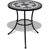 vidaXL Caféset svart och vit 60 cm mosaik