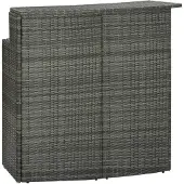 vidaXL Barbord för trädgård grå 120x55x110 cm konstrotting
