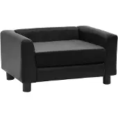 vidaXL Hundsoffa svart 60x43x30 cm plysch och konstläder