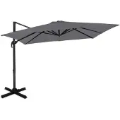 Vonroc Parasoll Pisogne 300x300cm – Premium parasoll | Grå