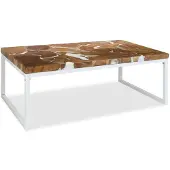 vidaXL Soffbord i Teak och Harts, 110 X 60 X 40 Cm