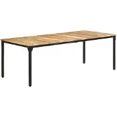 vidaXL Matbord 220x100x76 cm grovt mangoträ