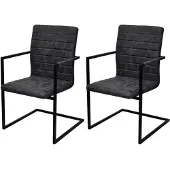 vidaXL 2x Stolar för Matplats Svart Kökstolar 242285