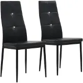 vidaXL Matstolar 2 st svart konstläder