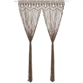 vidaXL Gardin makramé taupe 140x240 cm bomull