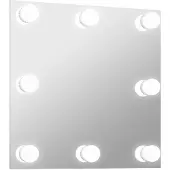 vidaXL Väggspegel med LED-belysning fyrkantig