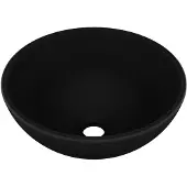 vidaXL Lyxigt runt handfat matt svart 32,5x14 cm keramik