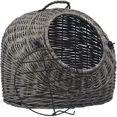 vidaXL Kattbur grå 60x45x45 cm naturlig pil