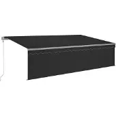 vidaXL Automatiserad markis rullgardin vindsensor LED 5x3m antracit
