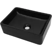 vidaXL Handfat keramik rektangulär svart 41x30x12 cm
