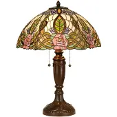 Clayre & Eef Tiffany bordslampa EDEN, Multifärgad, Vardagsrum / matsal, Glas, Tiffany, Bordslampa
