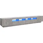 vidaXL TV-bänk med LED-belysning betonggrå 260x35x40 cm