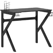 vidaXL Gamingskrivbord med K-formade ben svart 90x60x75 cm