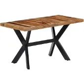 vidaXL Matbord 140x70x75 cm massivt sheshamträ