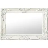 vidaXL Väggspegel barockstil 60x40 cm vit