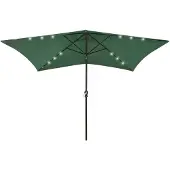 vidaXL Trädgårdsparasol med LED och Stålmast, Patiosolskydd, Solskydd, Strandparasol Terrass 313786