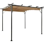 vidaXL Pergola med infällbart tak taupe 3x3 m stål 180 g/m²
