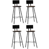 vidaXL 4x Barstolar i Återvunnet Massivt Trä Mörkbrun Stool 245391