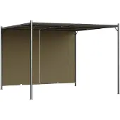 vidaXL Pergola med infällbart tak 3x3 m taupe 180 g/m²