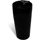 vidaXL Rund Handfat Med Överloppshål Och För Kran, Svart