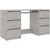 vidaXL Skrivbord betonggrå 140x50x77 cm konstruerat trä