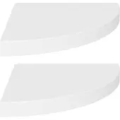vidaXL Flytande hörnhyllor 2 st vita 35x35x3,8 cm MDF