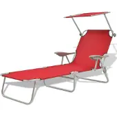 vidaXL Lounge Chair med Canopy Steel Red 42933