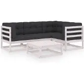 vidaXL Loungegrupp med dynor 5 delar massiv furu
