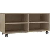 vidaXL TV-bänk med hjul sonoma ek 90x35x35 cm spånskiva