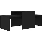 vidaXL Soffbord set svart 100x48x40 cm spånskiva