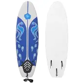 vidaXL Surfbräda - - Blå - Soft XPE - Bra flytförmåga - EPS-skumkärna