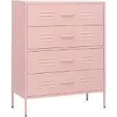 vidaXL Byrå rosa 80x35x101,5 cm stål