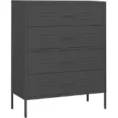 vidaXL Byrå antracit 80x35x101,5 cm stål
