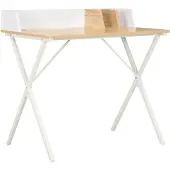 vidaXL Skrivbord vit och naturlig 80x50x84 cm
