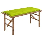 vidaXL Hopfällbar trädgårdsbänk med dyna 118 cm bambu