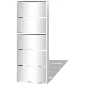vidaXL Skoskåp med 5 lådor och spegel 63x17x169,5 cm vit
