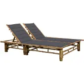 vidaXL Solsäng med dynor 2 personer bambu
