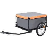 vidaXL Cykelvagn grå och orange 65 kg