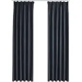 vidaXL Mörkläggningsgardiner med Krokar, 2 st, Antracit, 140x225 cm