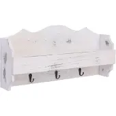vidaXL Väggkrokar med förvaring vit 50x10x23 cm trä