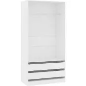 vidaXL Garderob vit 100x50x200 cm konstruerat trä
