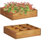 vidaXL Odlingslåda för örter upphöjd massivt akaciaträ 60x60x15 cm