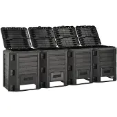 VidaXL Kompostlåda svart 1600 L