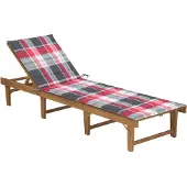vidaXL Hopfällbar solsäng med liggunderlag massivt akaciaträ