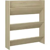 vidaXL Väggmonterat skoställ sonoma-ek 80x18x90 cm konstruerat trä
