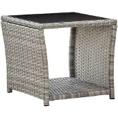 vidaXL Soffbord grå 45x45x40 cm konstrotting och glas