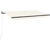 vidaXL Markis manuellt infällbar 400x350 cm gräddvit