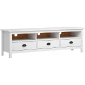 vidaXL TV-bänk Hill vit 158x40x47 cm massiv furu