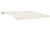 vidaXL Automatisk markis 450x300 cm gräddvit